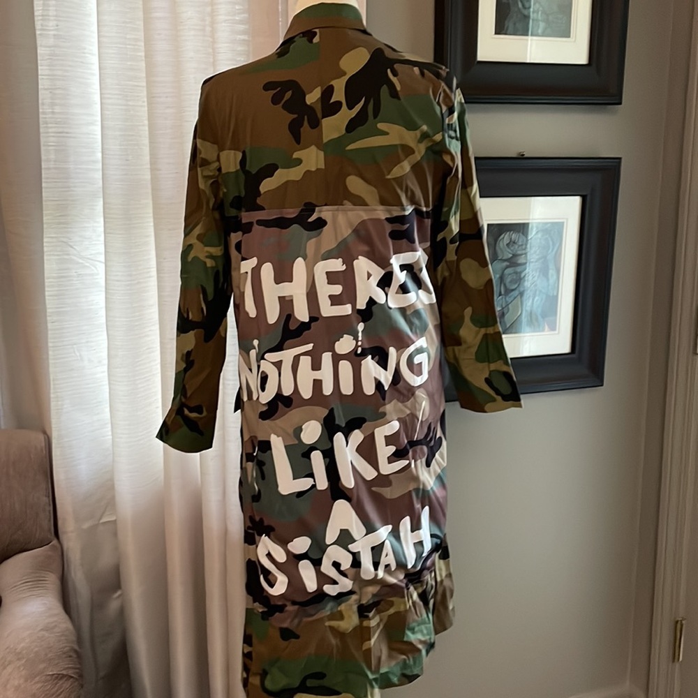 Camo quilted duster